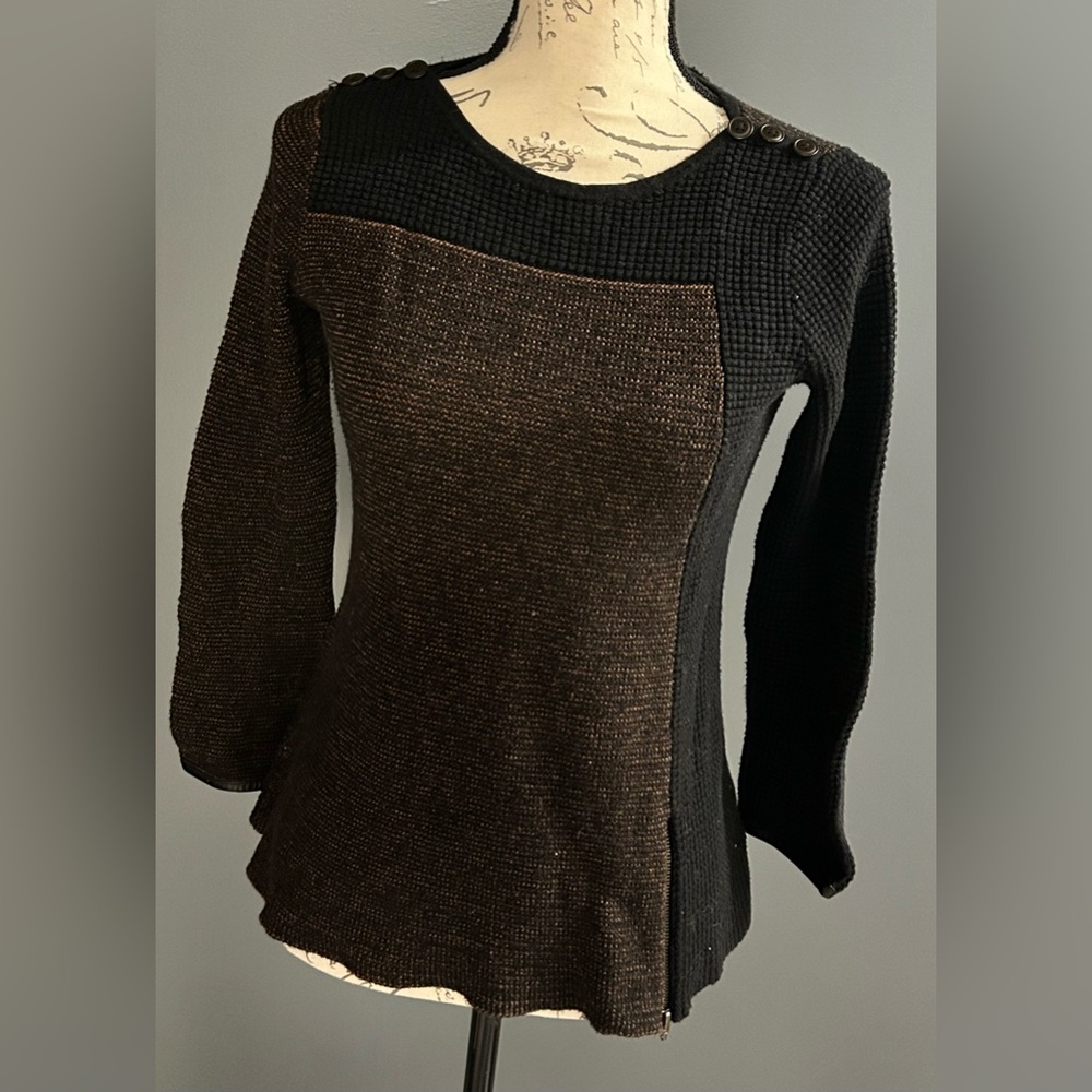 NIC+ZOE Black and Brown Textured Sweater - Picture 6 of 9